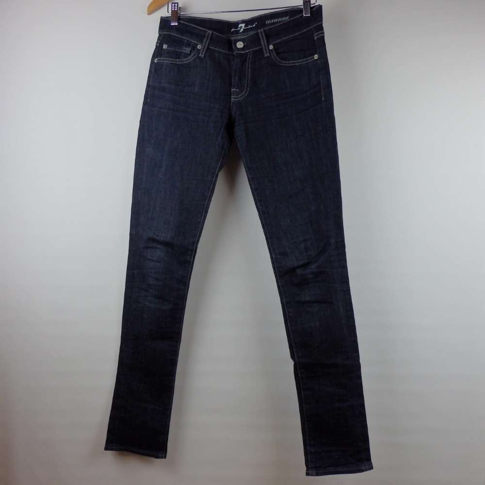 7 for All Mankind Roxanne Skinny Denim Jeans Dark Size 26 - Picture 2 of 8